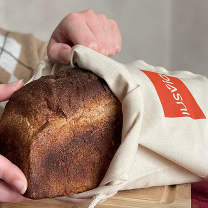 sacca di cotone per conservare il pane firmata iusvia